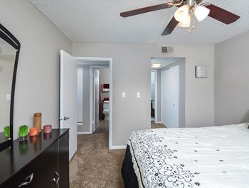 Bedroom with walk-in closet and bathroom
